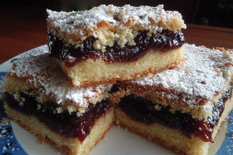 Wunderschne Kuchen Mit Pflaumenmus Bild