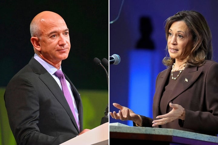 Jeff Bezos defends blocking Washington Post Harris endorsement as ...