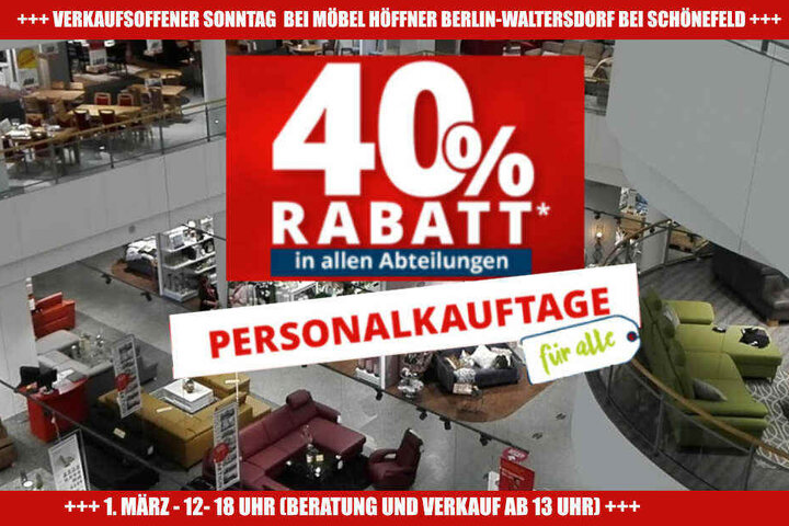 Ansturm bei Höffner! Heute gibt's PersonalRabatt für alle