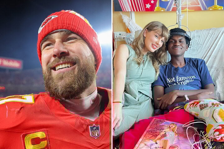 Taylor Swift gives sweet nod to Travis Kelce during children's hospital  visit