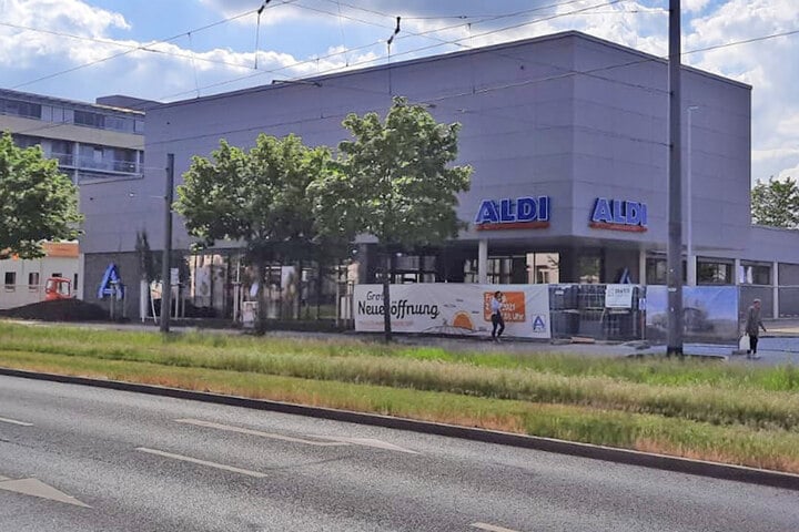 Hier am Freitag (21.5.) ein neuer ALDI in Dresden