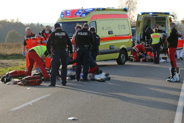 Chemnitz: Schlimmer Crash - Motorradfahrer Verunglückt Auf S201 Und Stirbt