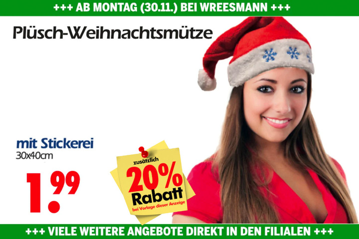 Wreesmann schenkt Euch in Dresden 20 auf WeihnachtsDeko!