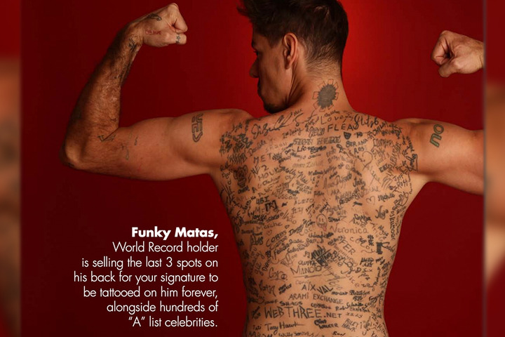 Tattoo World Record Holder Funky Matas Ups His Signature Collecting   I67bx1c9akitv364n6f264x1d54hjbuf 