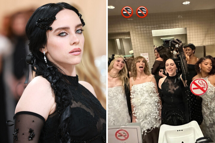 Billie Eilish breaks Met Gala rules with epic bathroom selfie