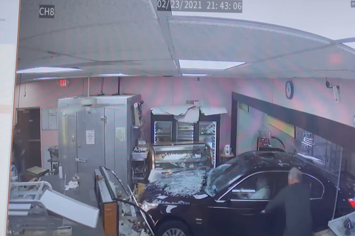 Braking Bad: Footage Shows Woman Crashing Her Car Into NYC Bakery