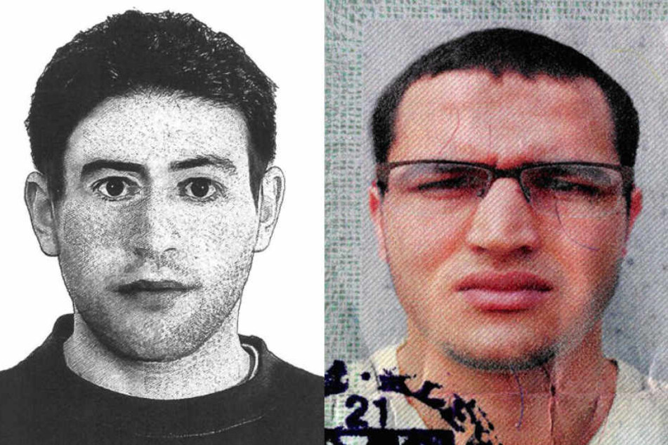 Links das Fahndungsfoto nach dem Mörder von der Alster, rechts der Berliner Attentäter Anis Amri.