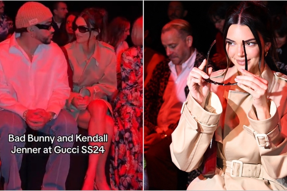 Kendall Jenner and Bad Bunny get cozy in front row at Milan Fashion Week