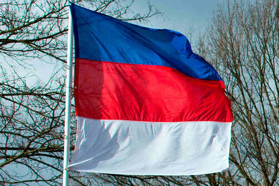Die sorbische Flagge in Reinform.