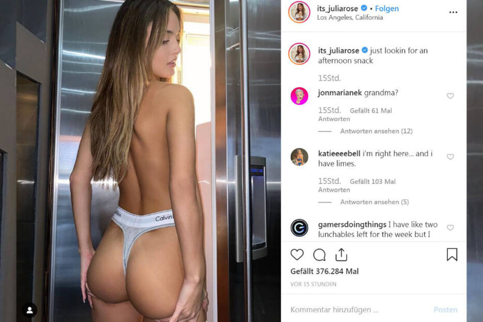 Zeigt sich auch gerne von hinten: Julia Rose (25).