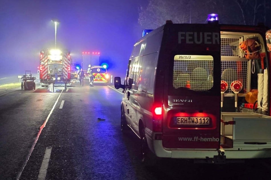 Die Unfallstelle auf der B470: Der 42-Jährige erlag seinen Verletzungen im Krankenhaus.