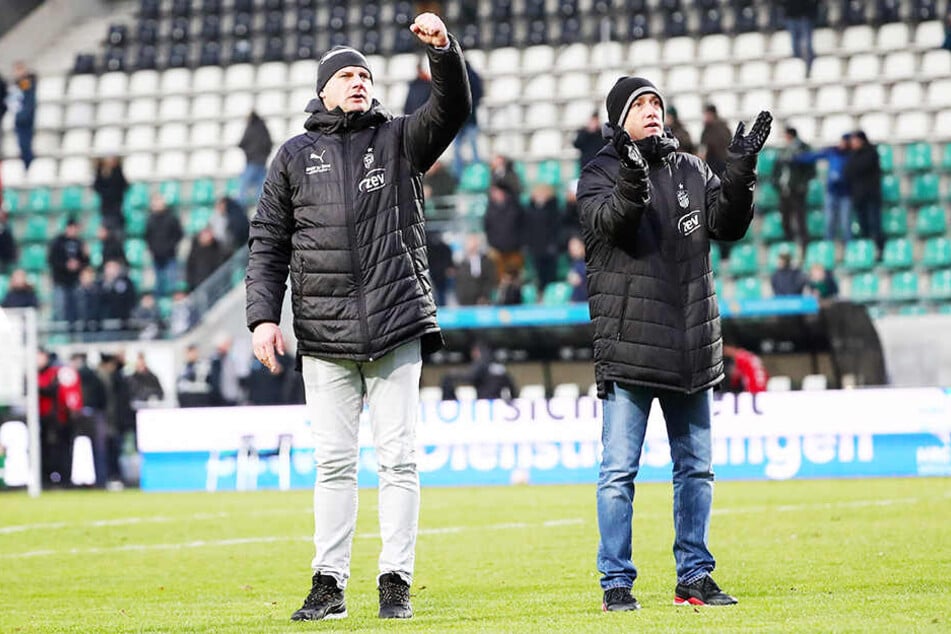 FSV-Sportdirektor David Wagner (l.) und Coach Joe Enochs ordnen derzeit alles dem großen Ziel Klassenerhalt unter.
