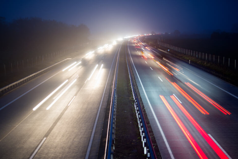Die Autobahn A7 bei Neumünster