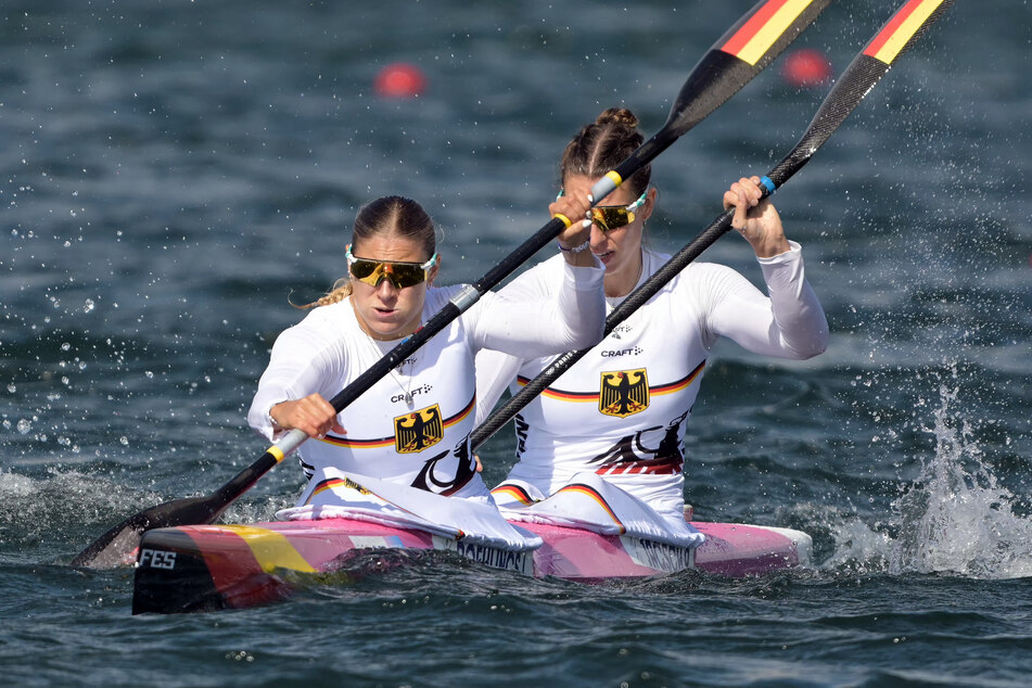 Lena Röhling und Pauline Jagsch erreichten in ihrem Halbfinale als erstes Duo das Ziel.