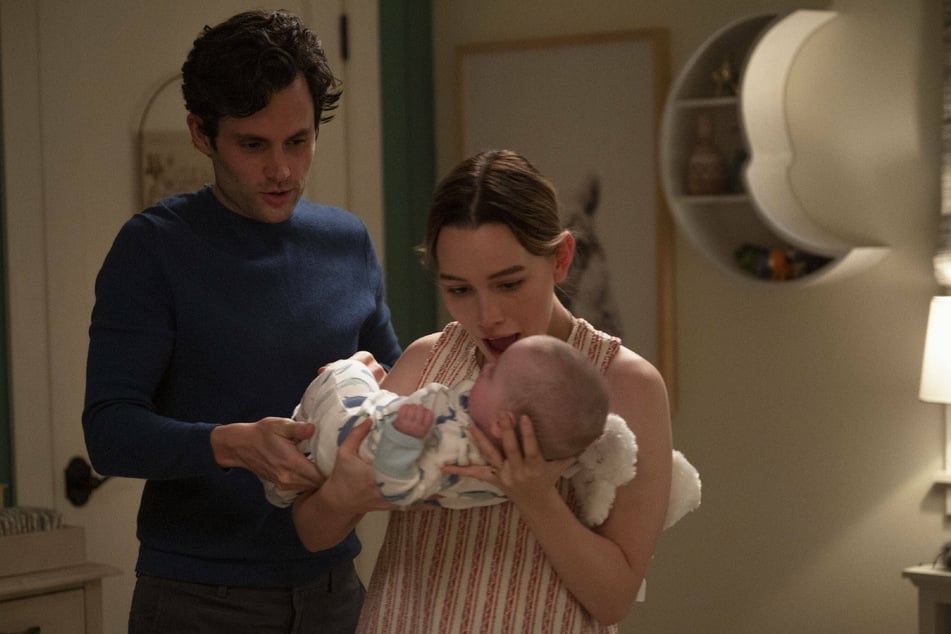 Penn Badgley (l) and Victoria Pedretti (r) star in the third season of Netflix's You which arrives on October 15.