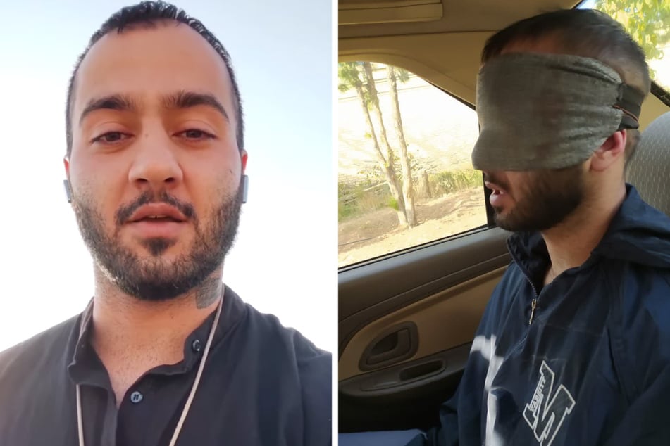 Toomaj Salehi (31) kritisiert in zahlreichen seiner Videos das iranische Regime. Nach seiner Verhaftung veröffentlichten staatsnahe Medien ein schockierendes Foto des 31-Jährigen (rechts).
