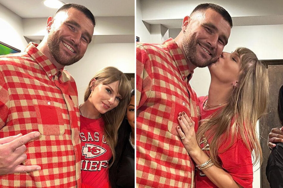 Taylor Swift and Travis Kelce pack on PDA at Chiefs post-game celebration