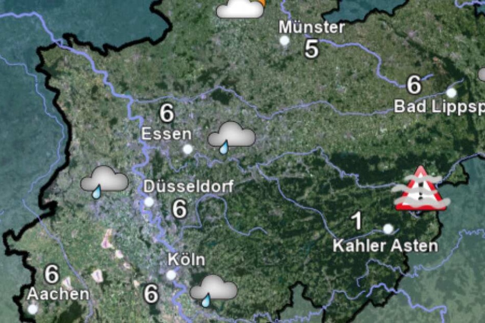 Die Wetterprognose des DWD am Freitagmorgen für NRW.