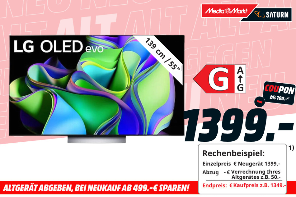 55-Zoll LG-Fernseher für 1.399 Euro.