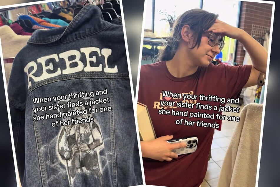 In einem Secondhand-Shop entdeckt eine 18-Jährige die selbst gestaltete Jeansjacke, die sie einer Freundin einst zu Weihnachten geschenkt hatte.
