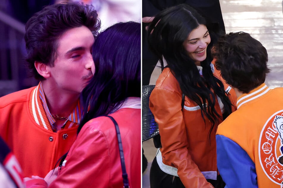 Kylie Jenner and Timothée Chalamet pack on PDA in matching looks at Knicks game!