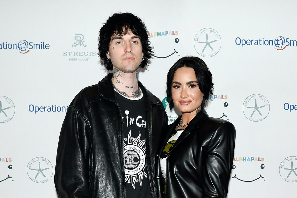 Demi Lovato and Jutes (l) have announced their engagement after dating for a year..