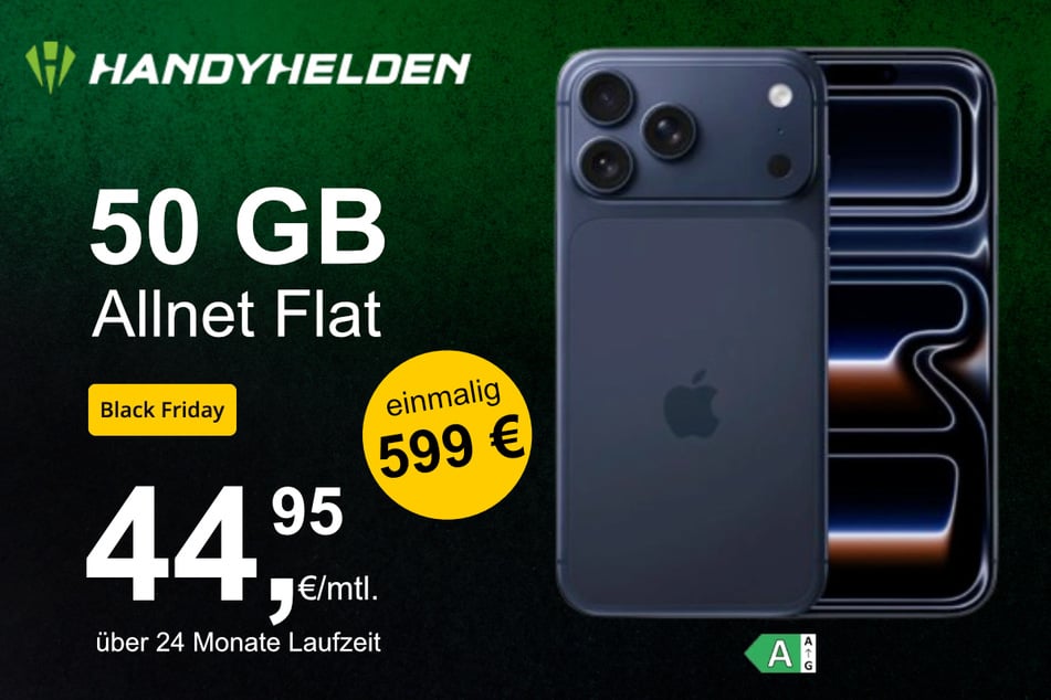 Das iPhone 17 Pro Max (256 GB) inkl. 100 GB Datenvolumen für 44,95 Euro pro Monat.