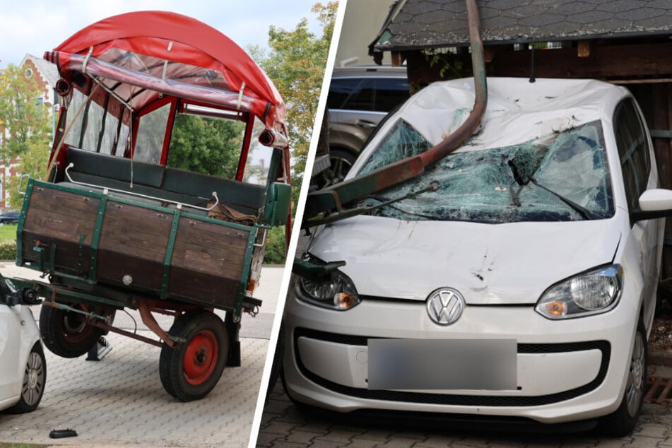 Erzgebirge: Pferdekutsche knallt mit Auto zusammen