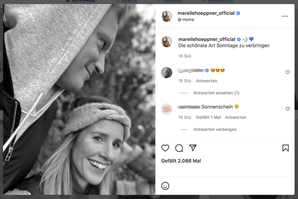 Seltener Anblick: Mareile Höppner (44) zeigt sich bei Instagram glücklich lächelnd an der Seite ihres Liebsten.