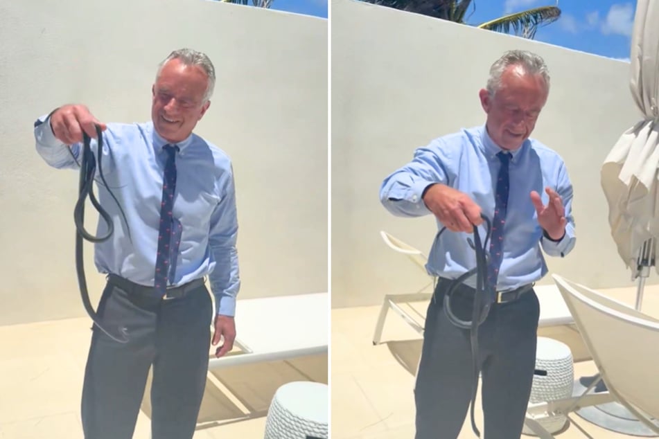 On Tuesday, Robert F. Kennedy Jr. shared a video on social media of himself wrestling with and getting bit by two snakes while in Florida.