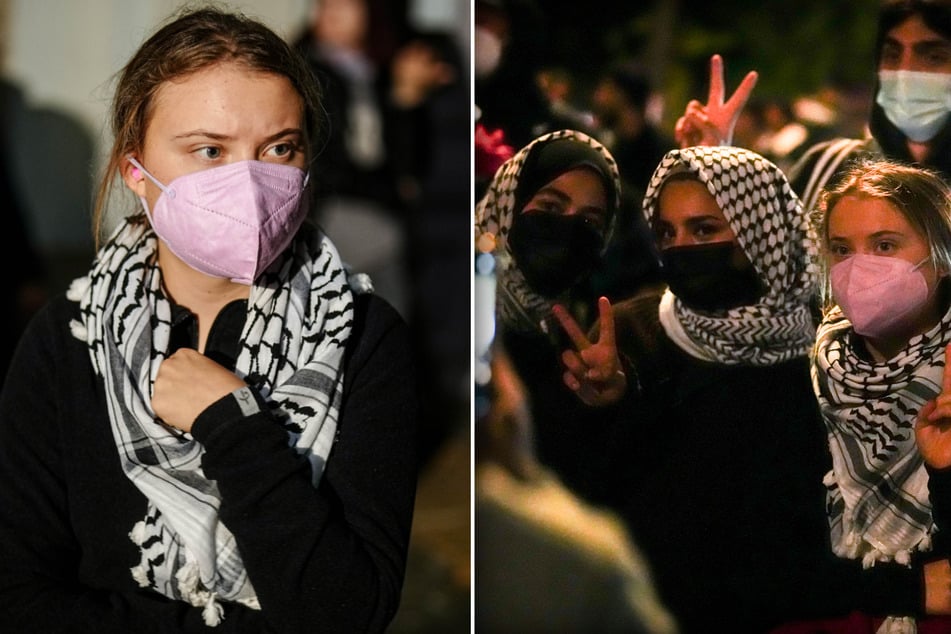 Greta Thunberg: Greta Thunberg läuft bei Pro-Palästina-Demo mit und kritisiert Polizei: "Mir fehlen die Worte"