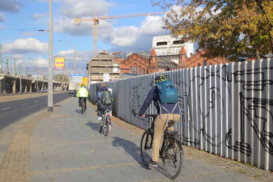 An der Könneritzsstraße sollen Bäume, ein Rad- und ein Fußweg entstehen.