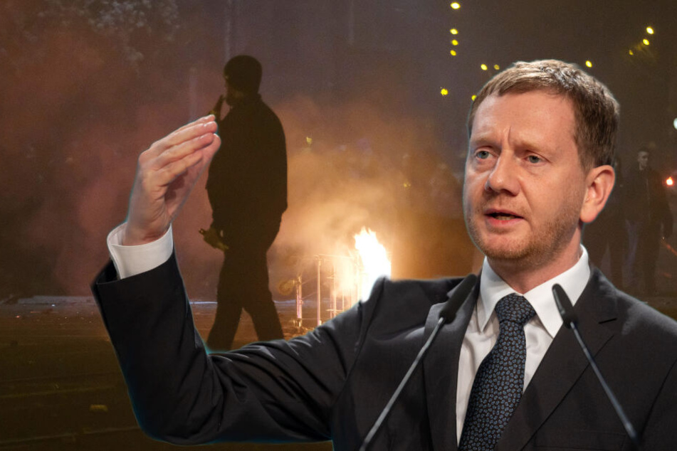 Kretschmer über Silvesterrandale in Leipzig: "Wer Polizisten angreift, greift uns alle an"