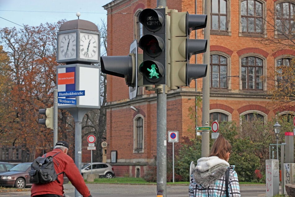 Die Ampelfrau tauchte erstmals 2004 in Zwickau auf.