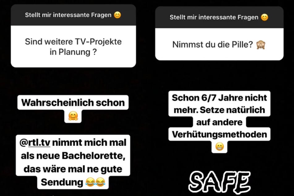 Das Bild zeigt zwei weitere Screenshots aus dem Instagram-Profil von Sabrina.