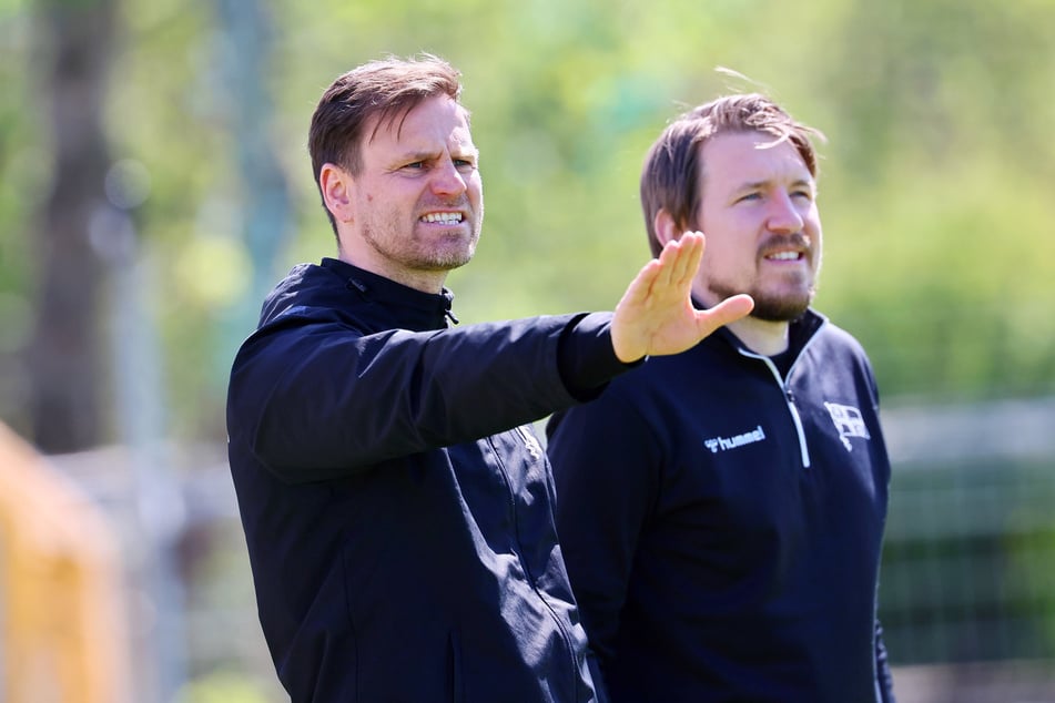 Marco Böning (40, l.), zuletzt Interimstrainer, bleibt trotz des Abstiegs als Sportlicher Leiter.