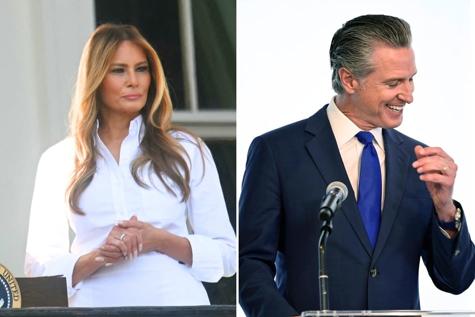 As MAGA fans fawned over a fake magazine cover featuring Melania Trump (l.), Governor Gavin Newsom (r.) shared his own, mocking the first lady.