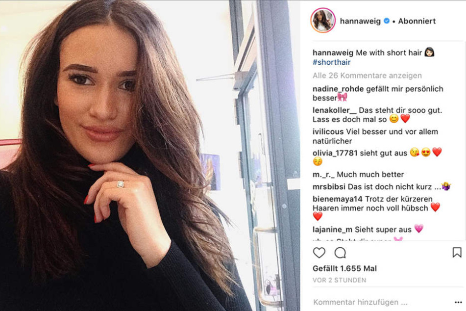 Auf Instagram präsentiert Hanna Weig ihren Followern die neue Frisur.