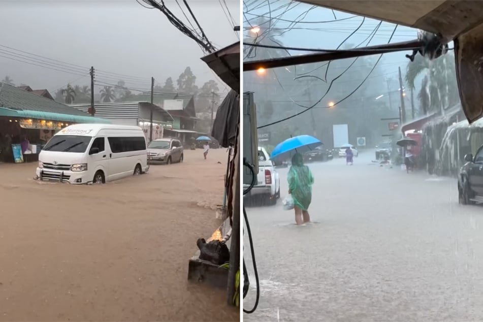 Die Insel Koh Phangan wird derzeit von sintflutartigen Regenfällen und heftigen Überschwemmungen heimgesucht.