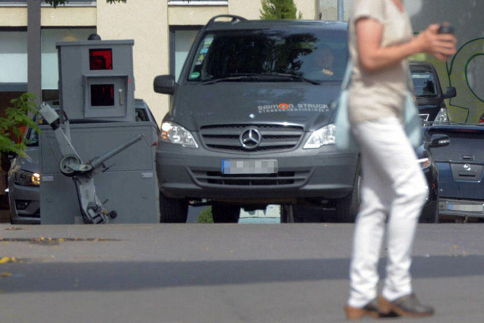Das unauffällige Messgerät in der verkehrsberuhigten Barfüßerstraße.