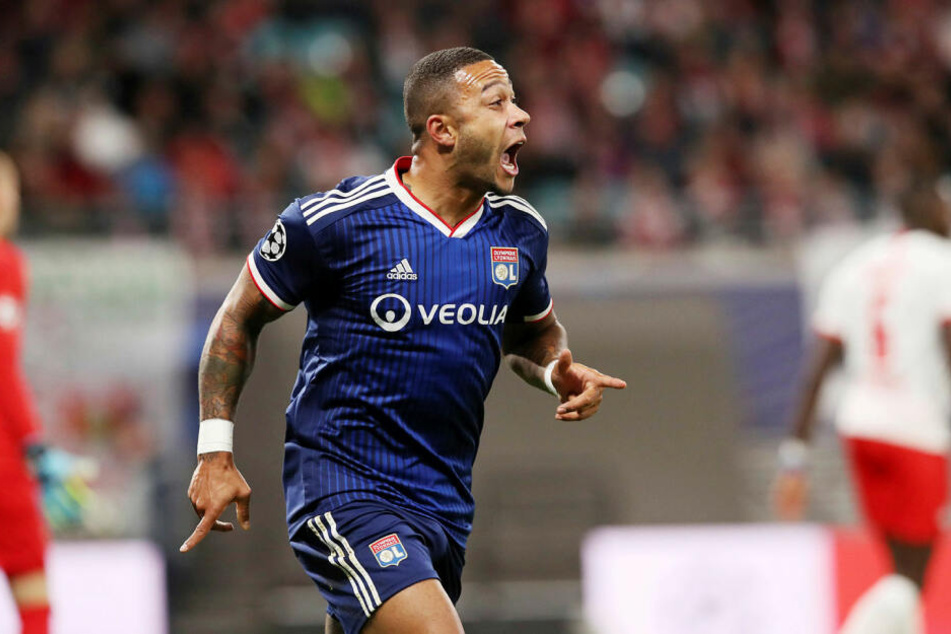 Erzielte im Hinspiel ein Tor und ist der Timo Werner von Olympique Lyon: Superstar Memphis Depay (25).