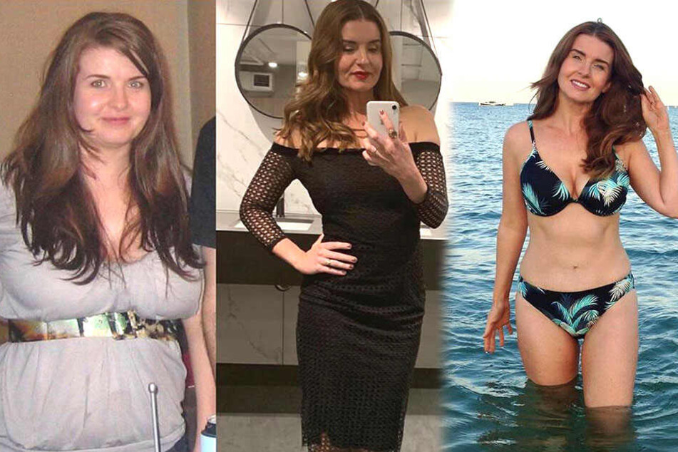 Emma Hamlin (42) hat mittlerweile (rechts) deutlich weniger Pfunde als früher (links) auf den Rippen.