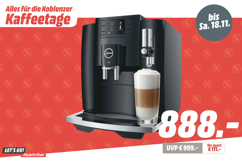 Jura E8 EB für 888 statt 999 Euro.