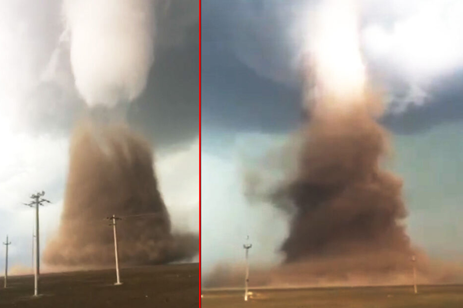 Videos auf Facebook zeigen den gigantischen Tornado.