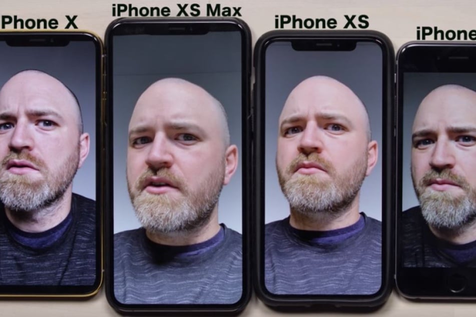 Vier Smartphones, vier verschiedene Bilder.
