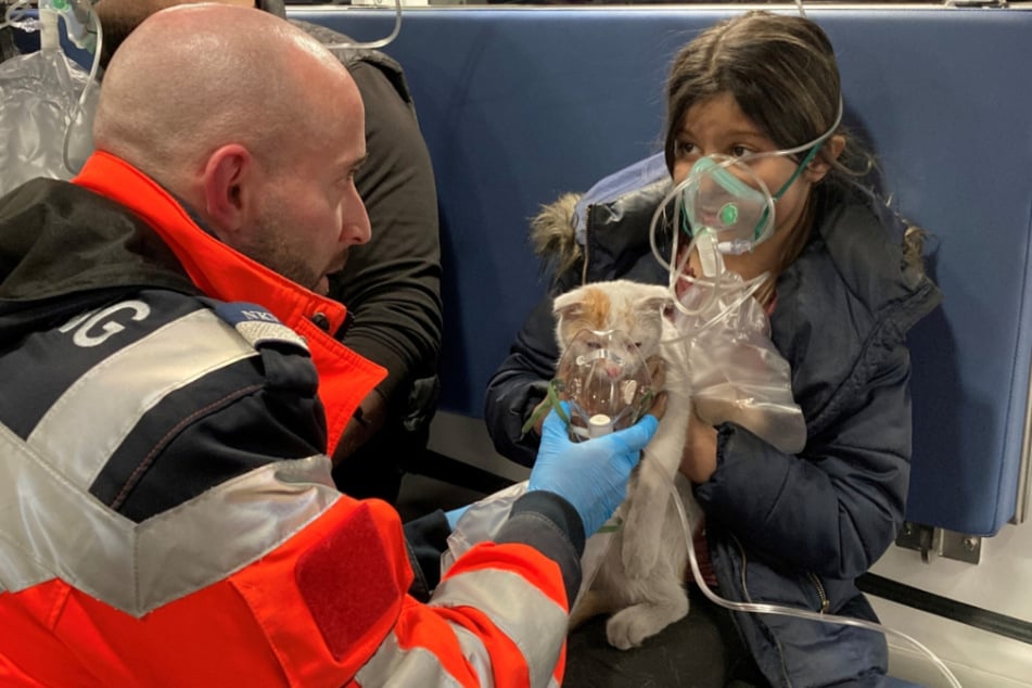 Nach dem Brand musste auch eine Katze mit Sauerstoff versorgt werden.