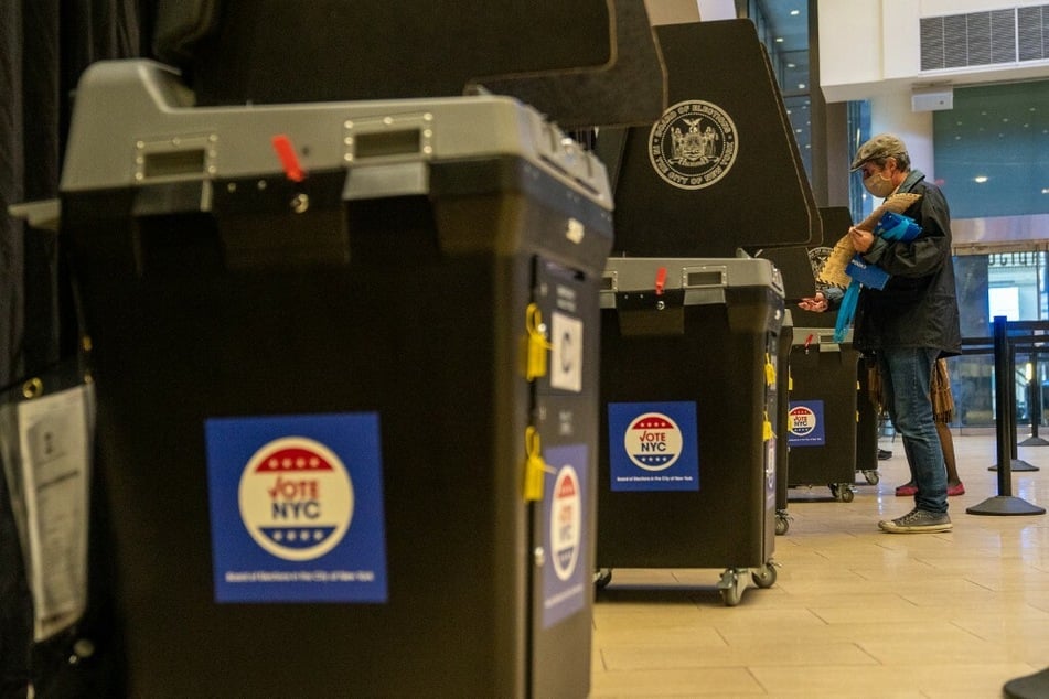 New Yorkers casting their ballots in the 2020 presidential election.