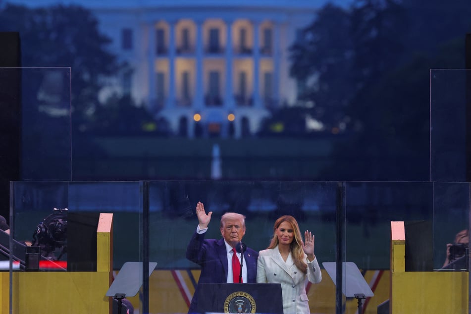President Donald Trump presided over a military parade in Washington on his 79th birthday.