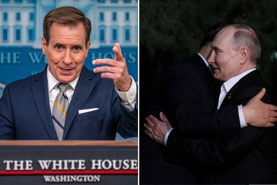 National Security Council spokesperson John Kirby gave a sarcastic response when asked about Russian President Vladimir Putin exchanging a hug with Chinese President Xi Jinping.