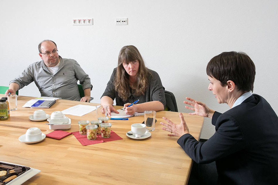 Frauke Petry im Gespräch mit den TAG24-Redakteuren Pia Lucchesi und Thomas Schmitt.
